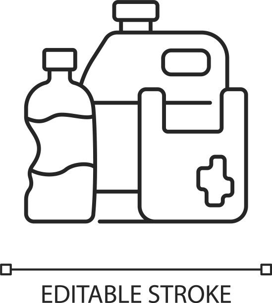 塑料废物线性图标图片下载