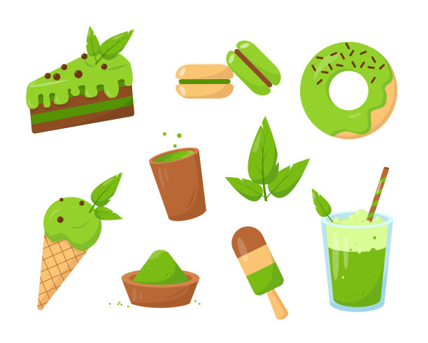 用抹茶做成的甜点图片下载