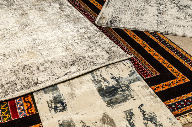 地毯图案工厂地毯的背景图案波斯地毯纹理细腻，装饰抽象。圆形曼荼罗图案，中东传统地毯织物纹理图片下载