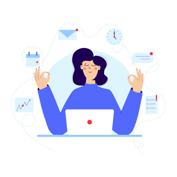 沉思和放松的女商人图片下载