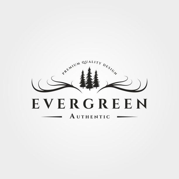 松树有鹿角标志，常绿佳酿图片下载