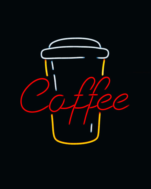 咖啡霓虹灯图片下载