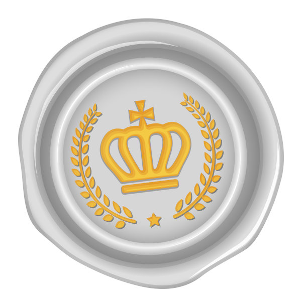 封蜡邮票矢量插图(皇冠徽章标记)图片下载