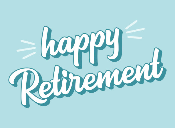 手绘幸福退休的标志或图片下载