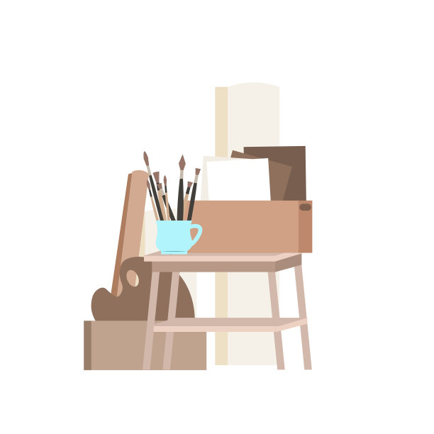 画架帆布刷创意工作室图片下载