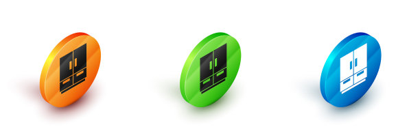 等距衣柜图标孤立在白色图片下载