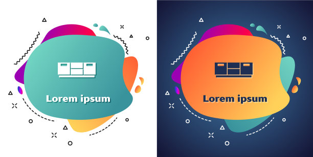白色家具床头柜图标孤立在白色上图片下载
