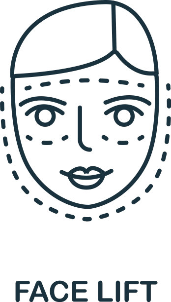 面部提升图标从整形手术收集图片下载