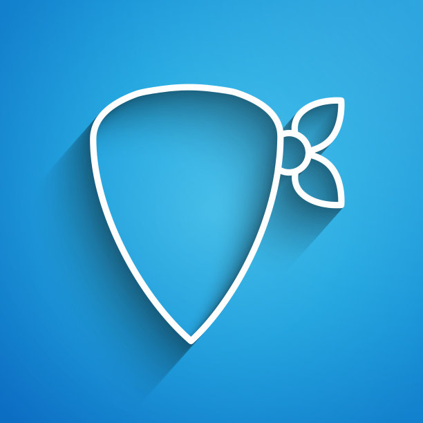 白色线条牛仔头巾图标孤立在蓝色图片下载