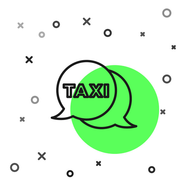 黑色线出租车呼叫电话服务图标图片下载