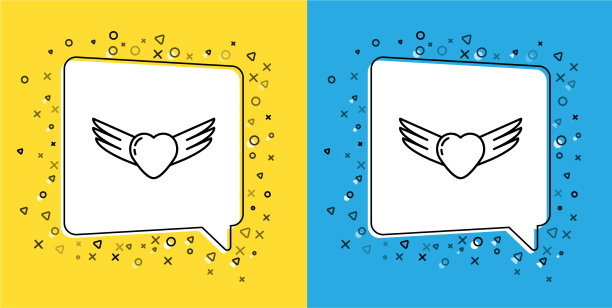 设置线心与翅膀图标隔离在黄色图片下载