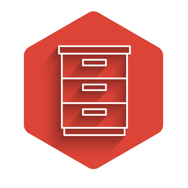 白色线条家具床头柜图标与孤立图片下载