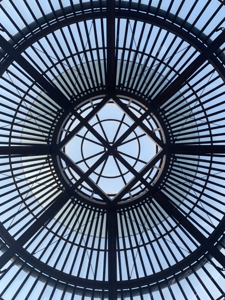 对称的照片的玻璃圆顶。底视图图片下载