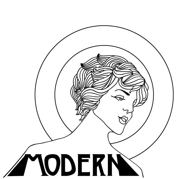 肖像女孩在复古风格的新艺术图片下载