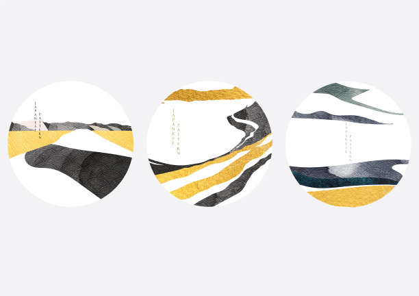 抽象艺术背景与日本波浪图片下载