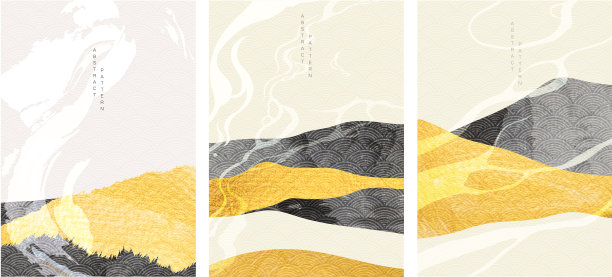 抽象艺术背景与日本波浪图片下载