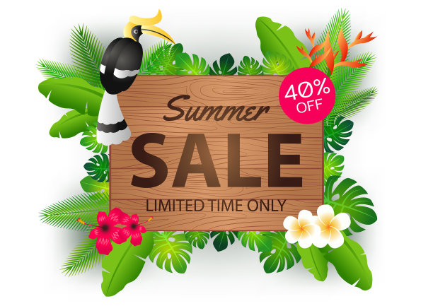 夏季特价提供横幅装饰元素与图片下载