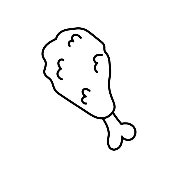 孤立的炸鸡腿图标图片下载