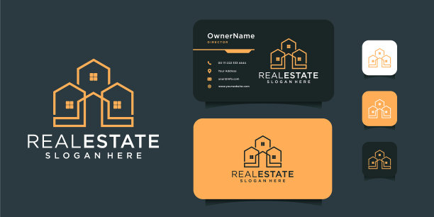 用字母组合的房地产建筑标识设计图片下载