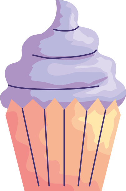 甜蜜的纸杯蛋糕生日acuarela风格图标图片下载