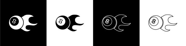 设置台球台球与数字8图标图片下载