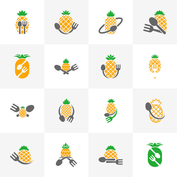 设置菠萝标志设计图标符号图片下载