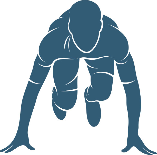 男子跑步运动员标志设计图标象征图片下载