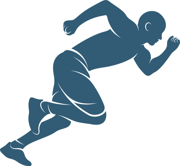 男子跑步运动员标志设计图标象征图片下载