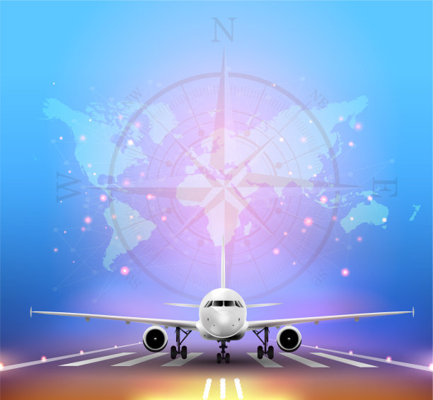 飞机从机场起飞前视图图片下载