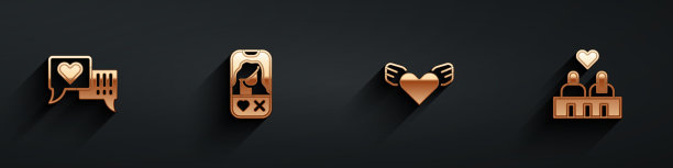 Set heart in speech bubble dating app在线图片下载