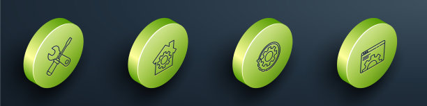 设置等距螺丝刀和扳手图片下载