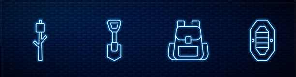 定线远足背包棉花糖棒图片下载