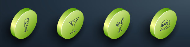 设置等距线玻璃香槟马提尼图片下载