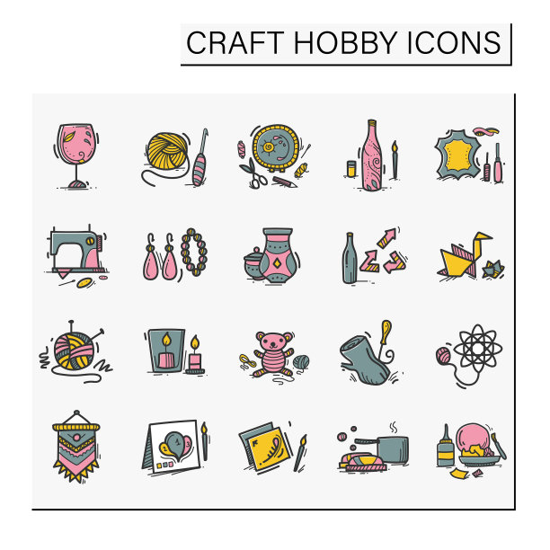 工艺hobset手绘颜色图标图片下载