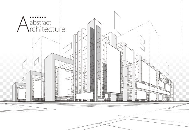 建筑抽象画。图片下载