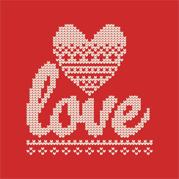 基督教的插图。针织图案的爱图片下载