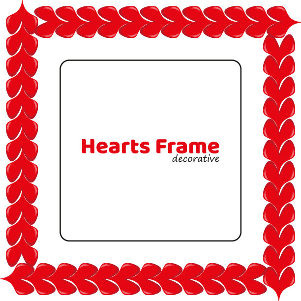 红色心形体积相框图片下载