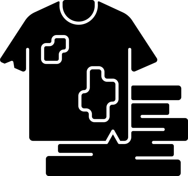 纺织品废料黑色字形图标图片下载