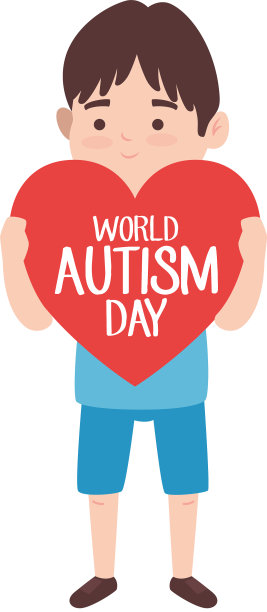 世界自闭症日铭刻在心和小男孩图片下载