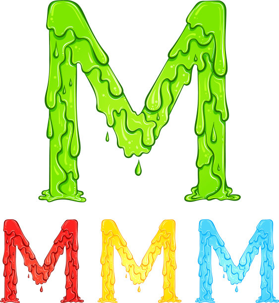 字母m带流滴颜色图片下载