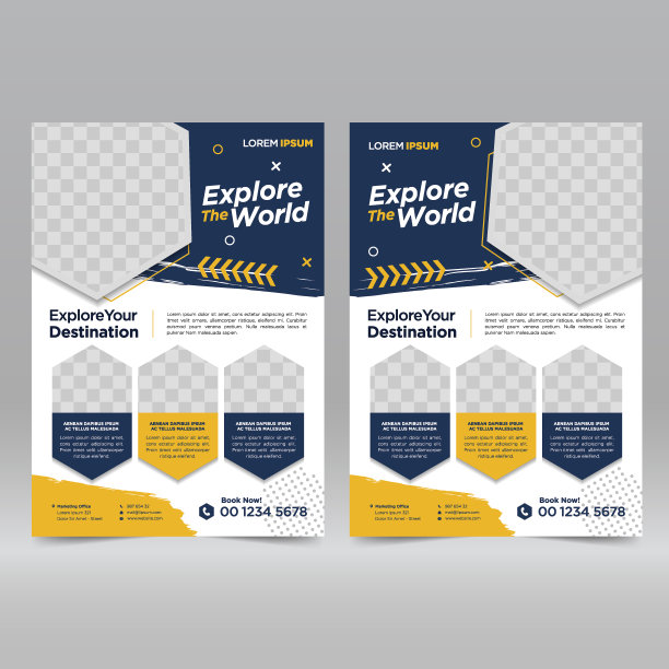 旅游和旅游传单设计模板图片下载