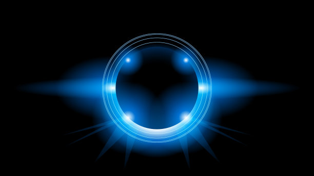 日蚀蓝色火黑暗背景向量月亮设计风格空间科学辉光图片下载