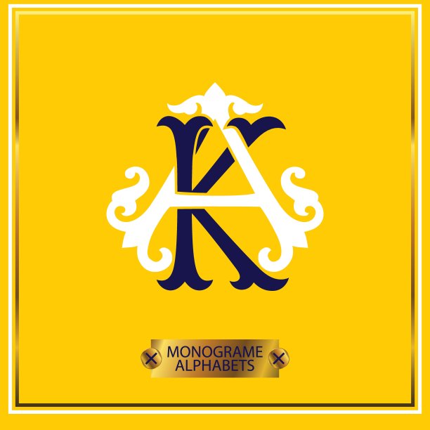 奢华标志套装，书法花押字设计图片下载