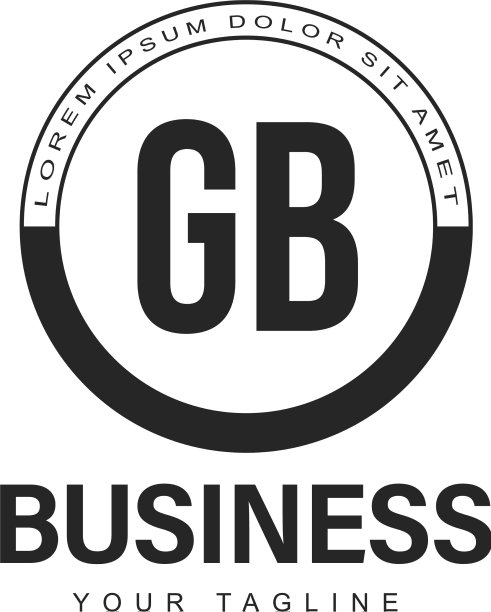 Gb首字母标志设计具有抽象风格图片下载