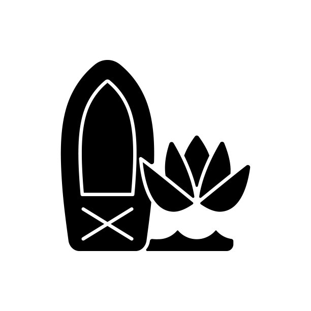 站立划桨板瑜伽黑色象形图标图片下载