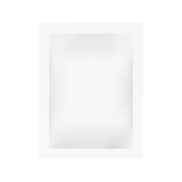 香囊模型孤立的白色背景。现实的光分组。关闭袋模板。白色的产品包。干净的包装设计。矢量图图片下载