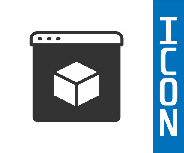 灰色3D打印机图标孤立在白色背景。3 d打印技术。向量图片下载