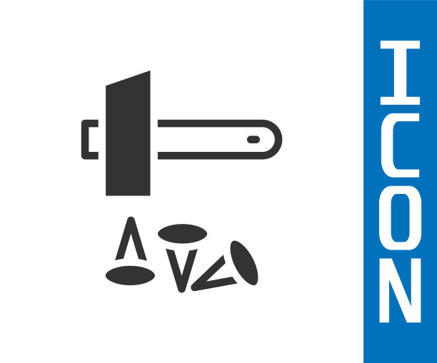 灰色十字架上的耶稣基督图标孤立的白色背景。锤子和旧钉子。耶稣受难节。向量图片下载