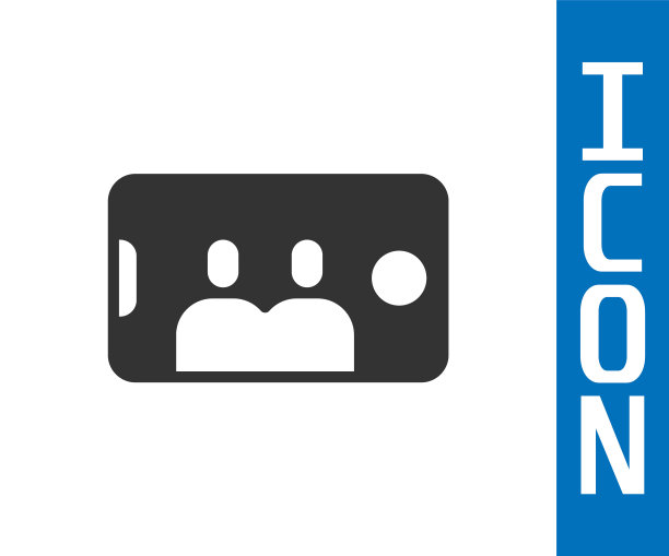 灰色自拍手机图标孤立在白色背景。浪漫的自拍，年轻的朋友们用智能手机自拍。向量图片下载