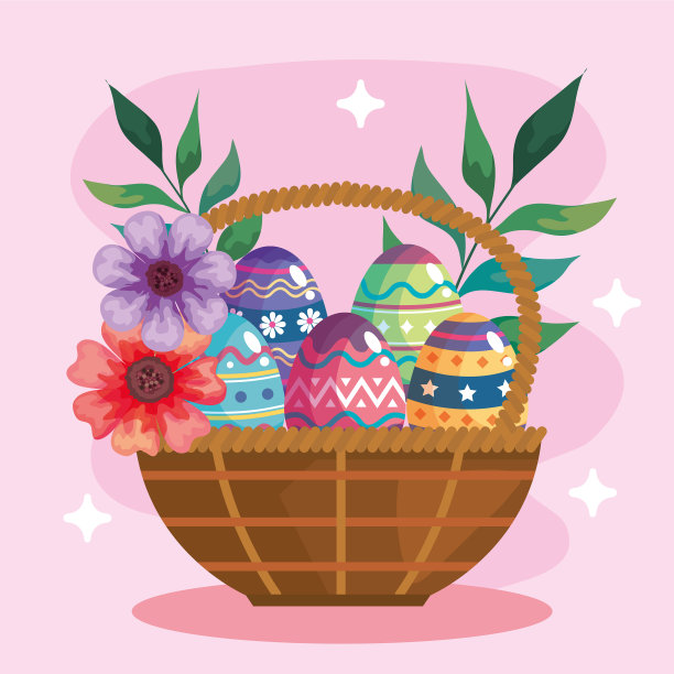 复活节快乐卡片，上面画着彩蛋图片下载